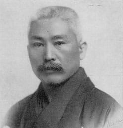 A black-and-white photograph of Uchida Ryōhei, founder of the Kokuryūkai.